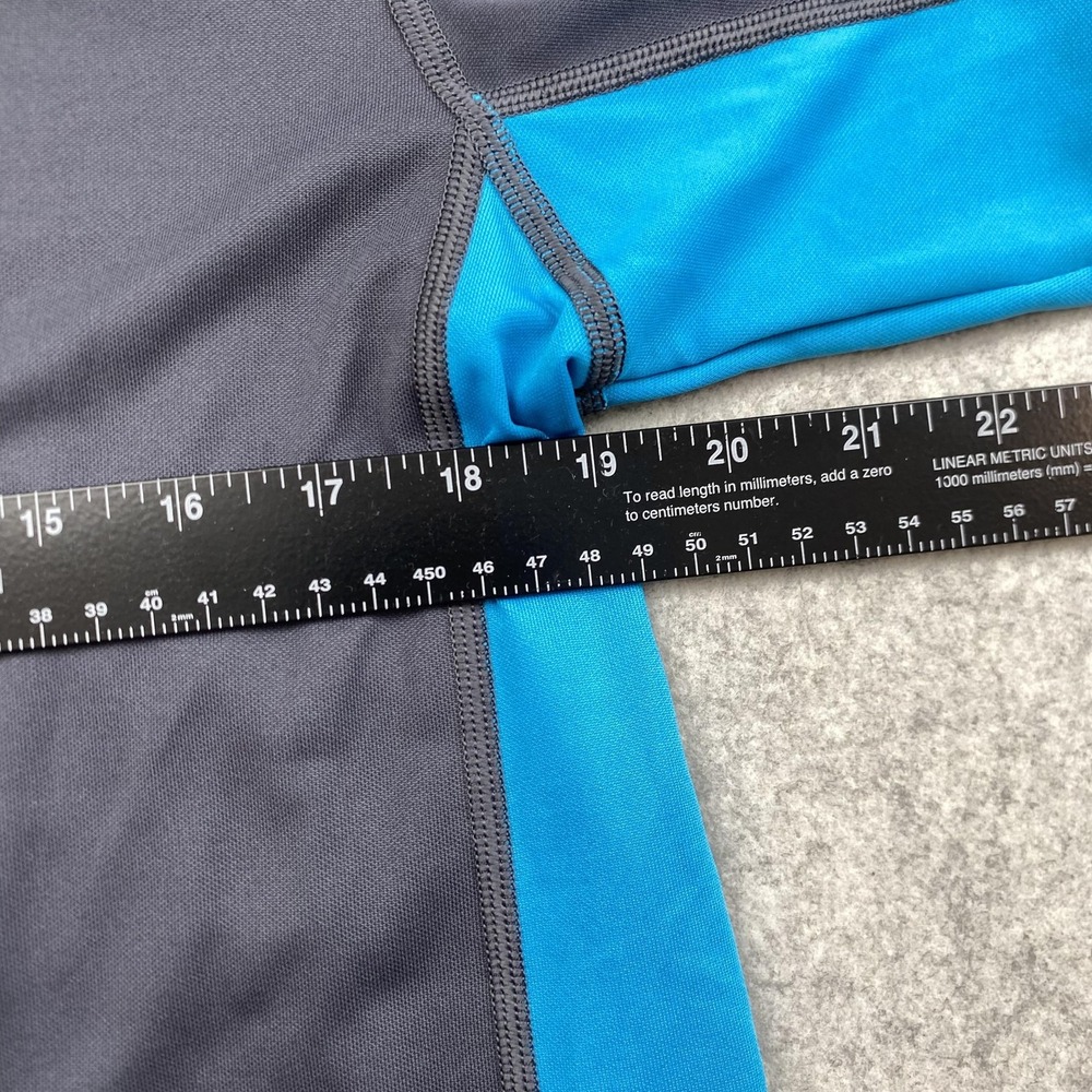 Speedo Block The Burn Shirt Mens Medium Gray Blue UV Short Sleeve Rashguard Swim - Picture 3 of 9